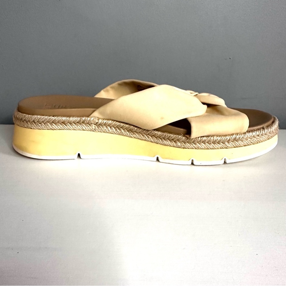 Naturalizer Dayana Cream Platform Slip On Mule Sandals Size 9.5 Jute Edge EUC - Picture 5 of 12